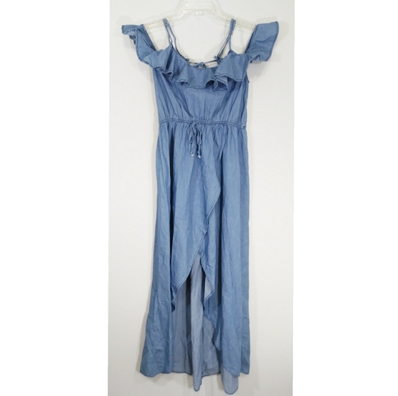 Veveret chambray lighr blue hight low dress - Picture 3 of 7
